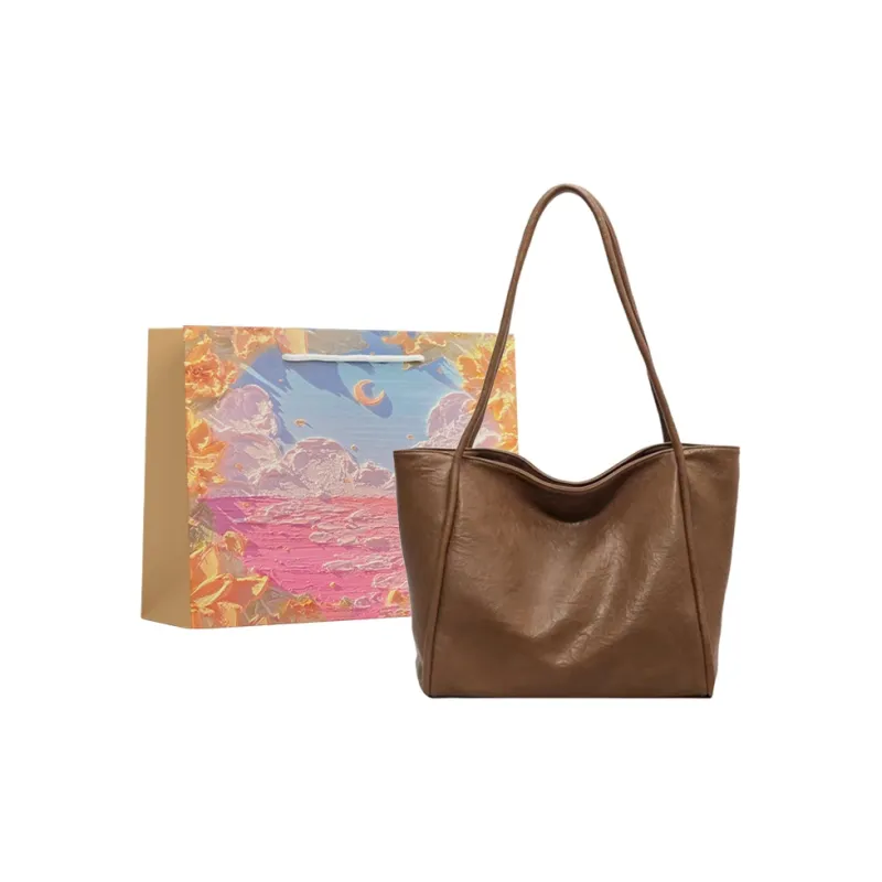 BRINCH PU Tote Bag Shopping Bag Shoulder Bags Regular Women's Black/Coffee/Brown/Khaki-12