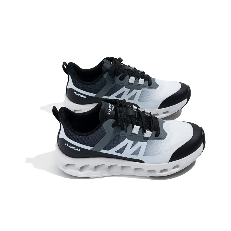 HUANQIU Cushioning, Waterproof, And Breathable Rebound Low Top Running Shoes Men's Black White-2