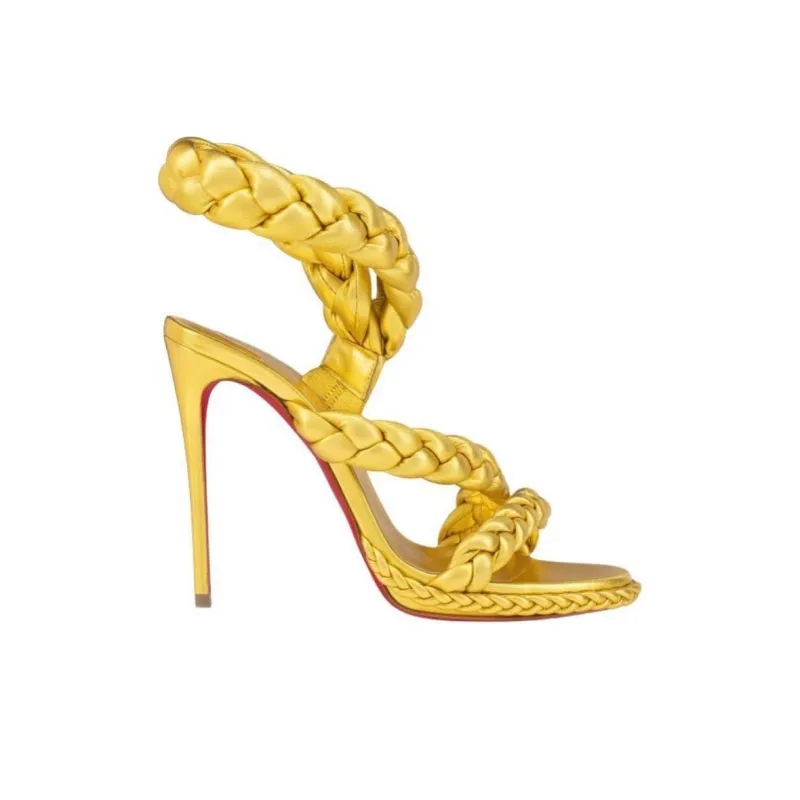 SABRINA X Idris Elba x CL LUBOTING Fatima Strap Sandals 12cm Women's Gold-1