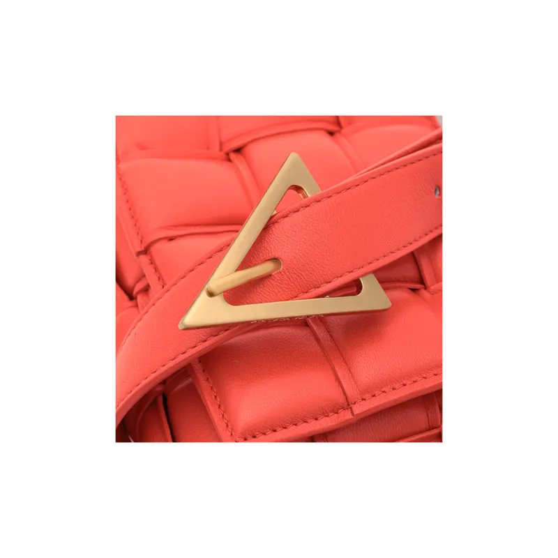 Bottega Veneta Padded Cassette Lambskin Shoulder Bag, Crossbody Bag Trumpets Women's Orange-7