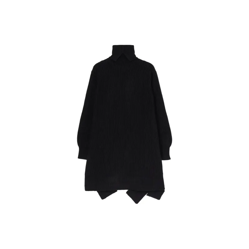 Yohji Yamamoto Roll Neck Asymmetric Long Sleeved Jumper-1