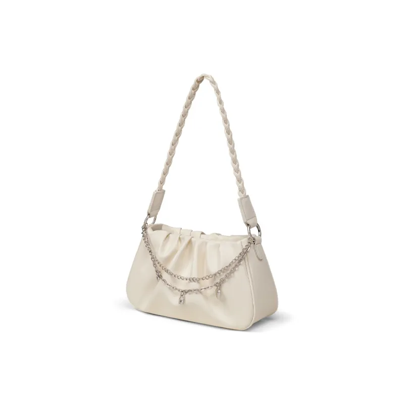 Kevin Cohen Cow Leather With Synthetic Leather Shoulder Bag Regular Women's Ecru-1