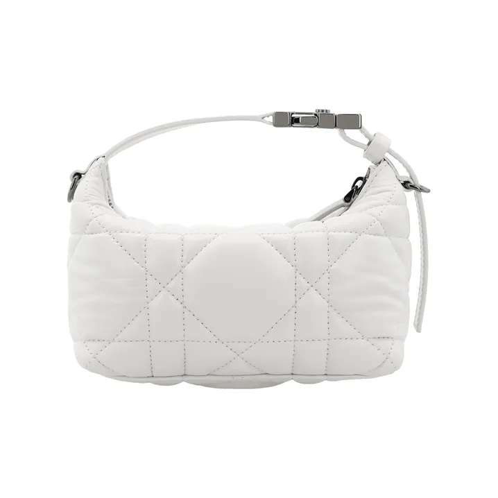 DIOR DiorTravel Cow Leather Lunch Bag Clutch Trumpets Women's White-4