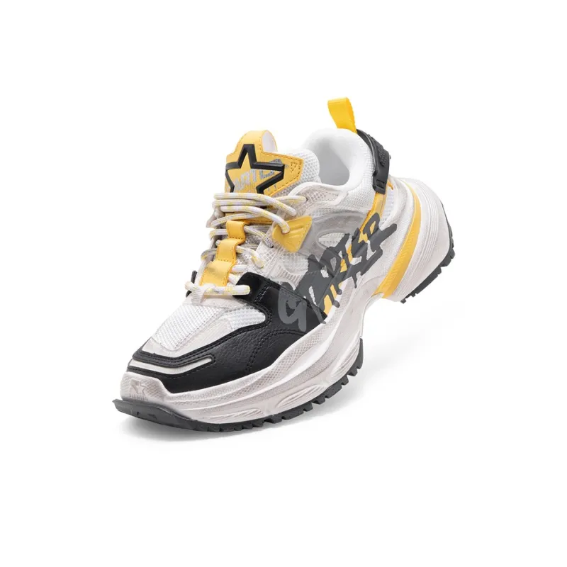 STARTER Dirty Chunky Sneakers Anti Slip Wear Resistant Low Top Chunky Sneakers Unisex Black White-2