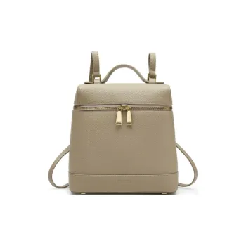 Staccato Cow Leather Backpack Medium Size Women's Milk Tea Apricot/Nighttime Black