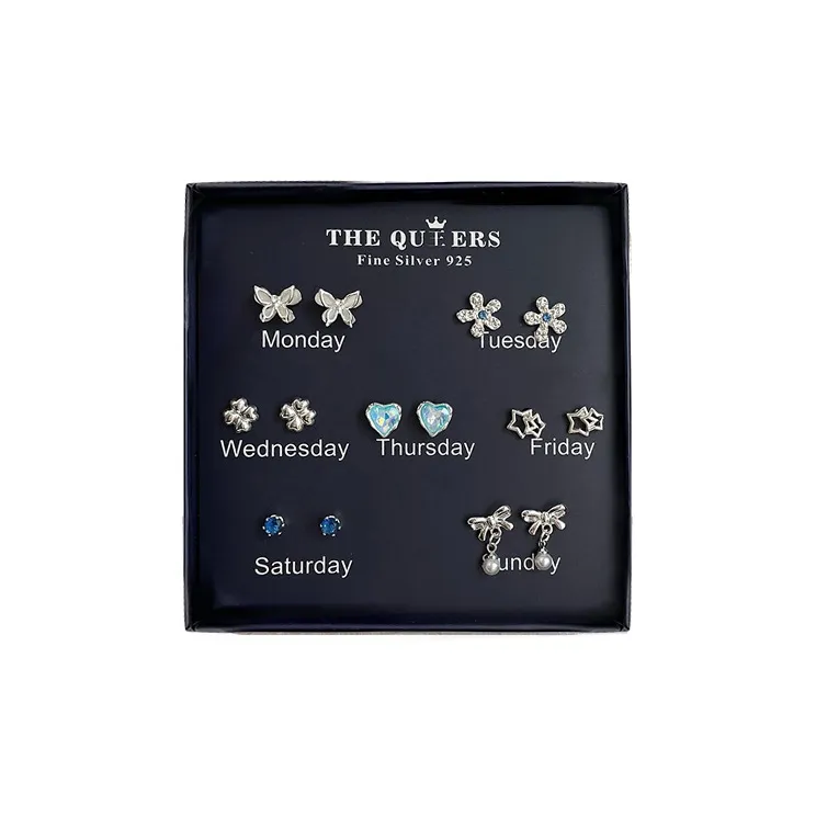Silver Trim S925 Sterling Silver Stud, Alloy Stud Earrings Women's-0