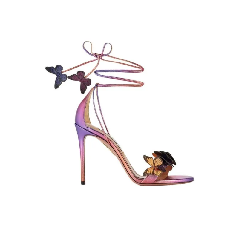 AQUAZZURA Papillon Strap Sandals 10.5cm Women's Fuchsia-1