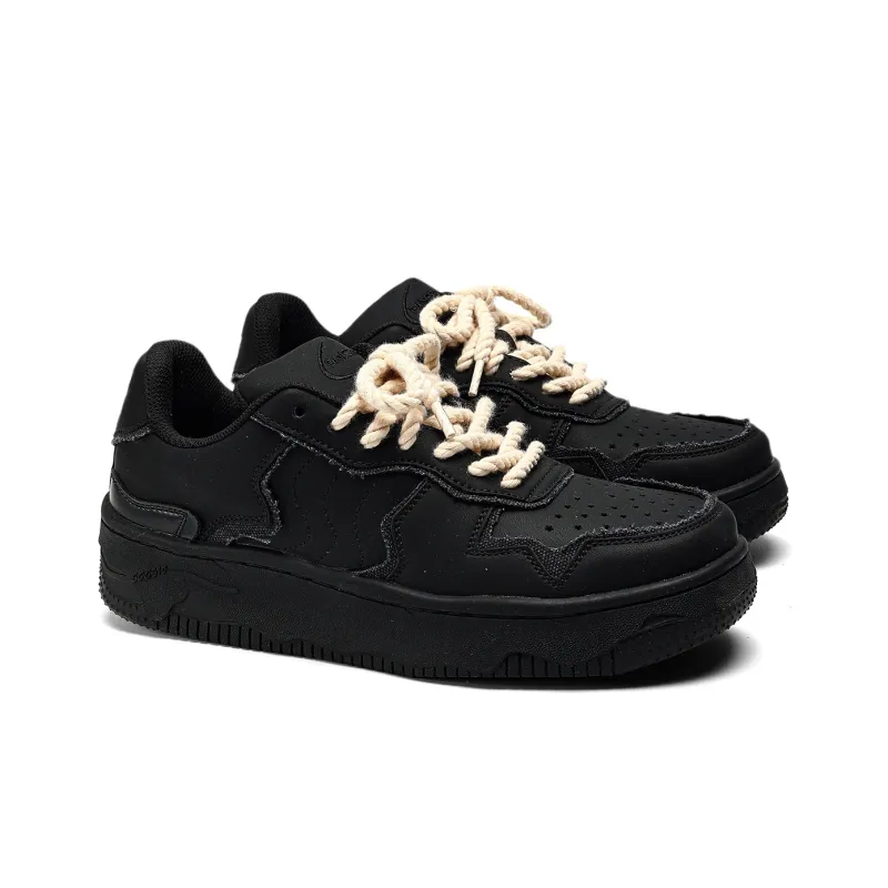 Fang Sanhuo Slip Resistant Water Resistant Cushioned Wear Resistant Low Top Skateboard Shoes Unisex Black-5