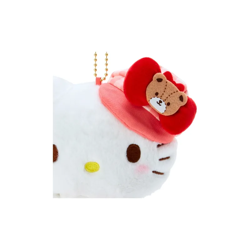 Sanrio Hello Kitty Colorful Plaid Newsboy Cap Dolls Plush Pendant 16cm High-3