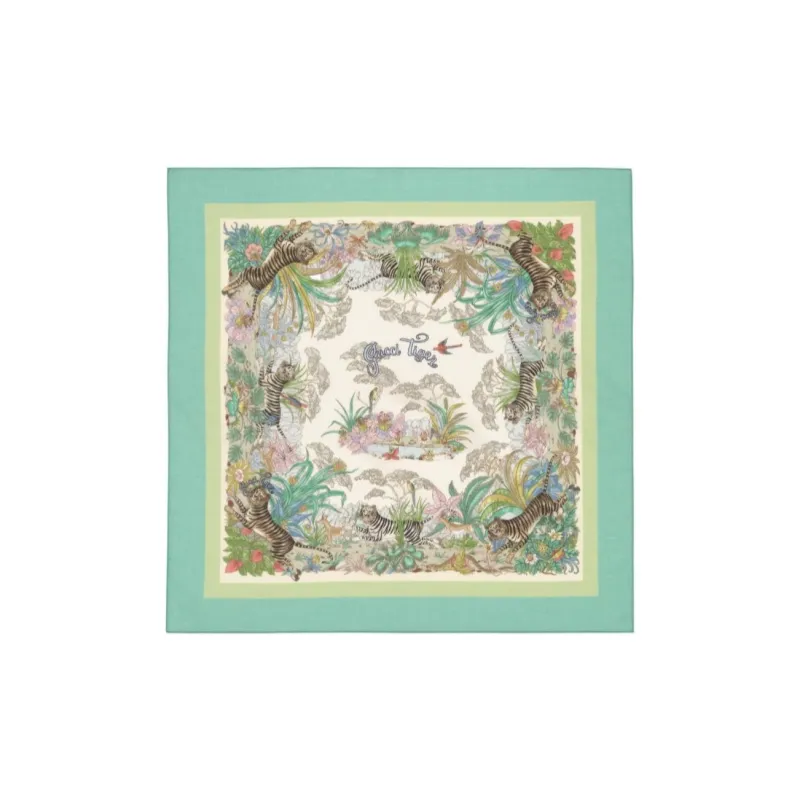 GUCCI Cotton Knit Scarves Kids' Green-0