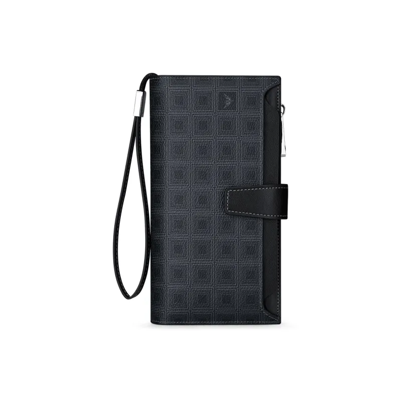 WilliamPOLO Clutches Black Grid Pattern-0