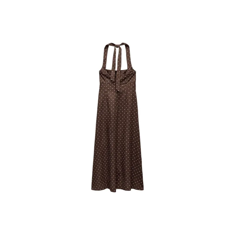 ZARA Sleeveless Dress Women's Brown-1