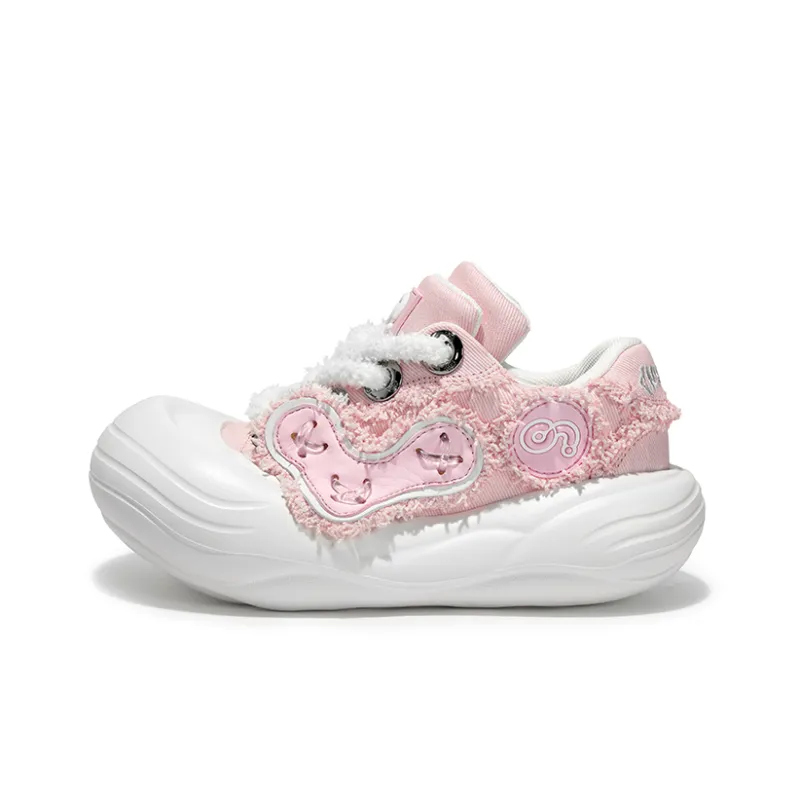 CN Cheese Head Shoes Anti Slip Wear Resistant Breathable Lightweight Height Increasing Low Top Canvas Shoes Unisex Pink-0