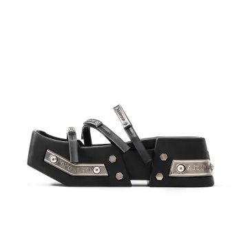 VINYVIOLA Fashion Versatile Sigil Metal Buckle Decoration Pirate Ship Platform Height Increasing Beach Sandals Women's