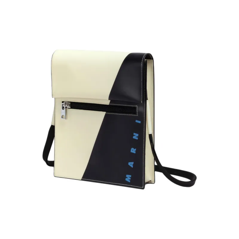 MARNI Logo Printed Colour Block Shoulder Bag-1
