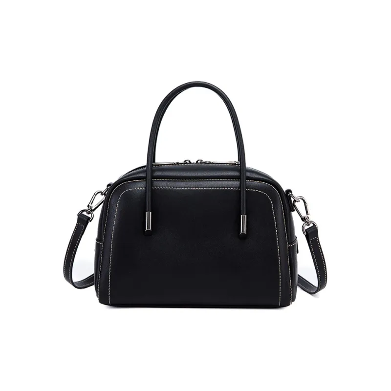 TTaG．baG Top Grain Cow Leather Shoulder Bag Regular Women's Khaki/Brown/Black-10