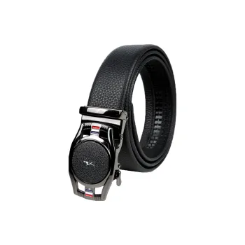 Wit Automatic Buckle Business Comfortable Elegance Leather Belts Men's Black 3.5CM