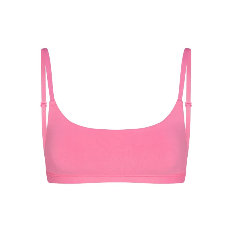 SKIMS COTTON JERSEY SCOOP BRALETTE Bra Women's SUGAR PINK/Sugar Pink-0