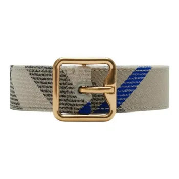 Burberry Brand Logo Polyester Leather Belts Women's Moss Green Width  3cm