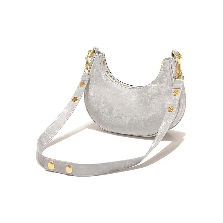 PT'SON PU Dumpling Bag Shoulder Bag Small Size Women's Silver-3