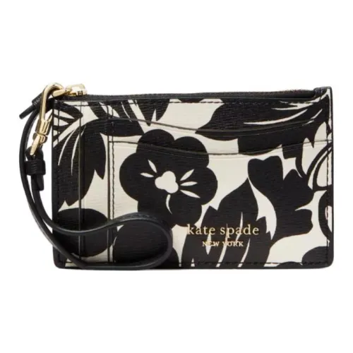 Kate Spade Soft-Milled PVC Card Holder Women's Black Multicolor