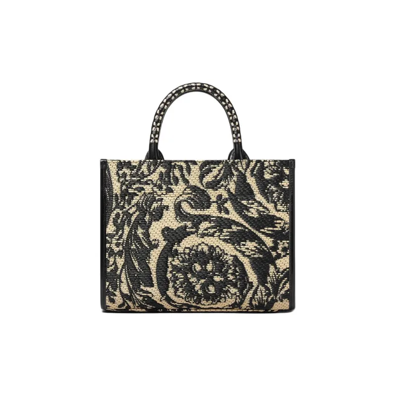 VERSACE Barocco Viscose Tote Bag, Shopping Bag, Handbag Trumpets Women's Black-2