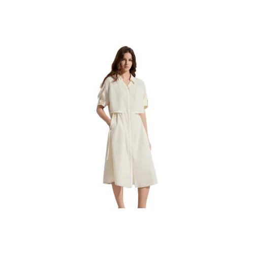 ELLE Short-Sleeved Dresses Women's Off White