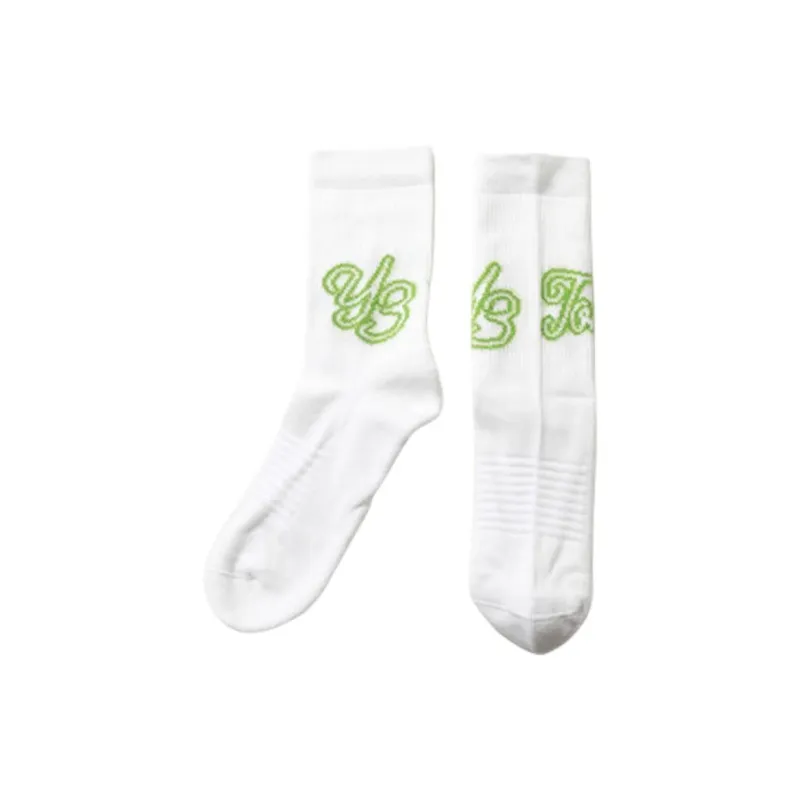 Y 3 Mid Calf Socks Men's 1 Pack White-1
