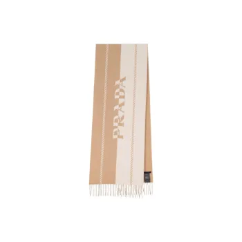 PRADA Wool Knit Scarves Women's Beige