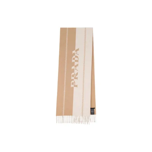 PRADA Wool Knit Scarves Women's Beige