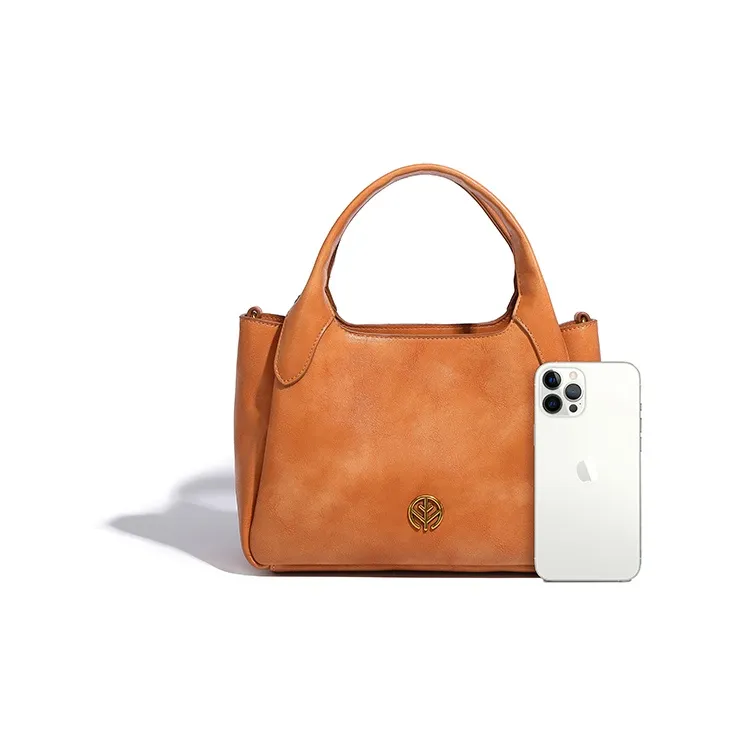 H YXIANG Microfiber Synthetic Leather Handbag Regular Women's Black/Orange-5