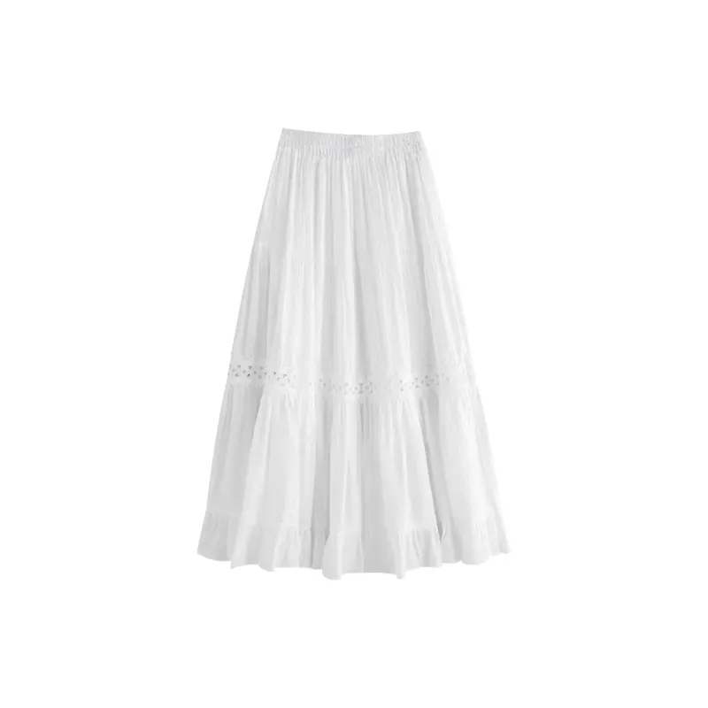 Juden Choi Casual Long Skirt Women's White-5