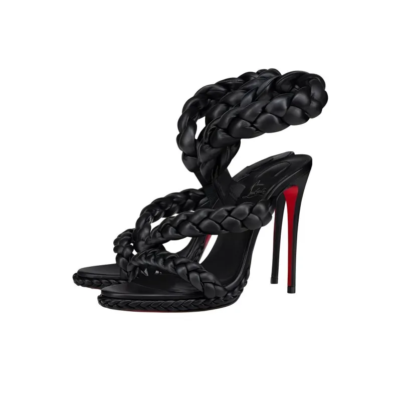 CL LUBOTING Fatima Strap Sandals 12cm Women's Black-2