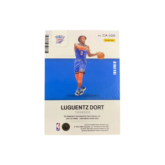 PANINI 2021 22 Ball Game Ticket Thunder Dort/199 Serial Signature Player Card Access Pass Sports Cards 1 Pc-1
