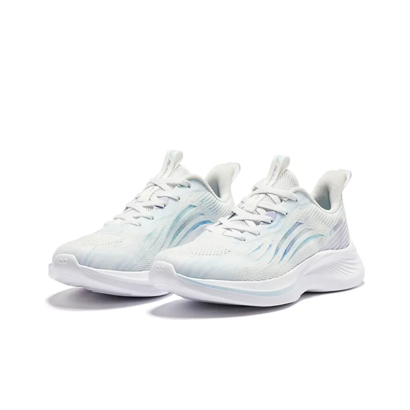 QIAODAN Sigh 4.0 Slip Resistant And Breathable Low Top Running Shoes Women's White Purple-2