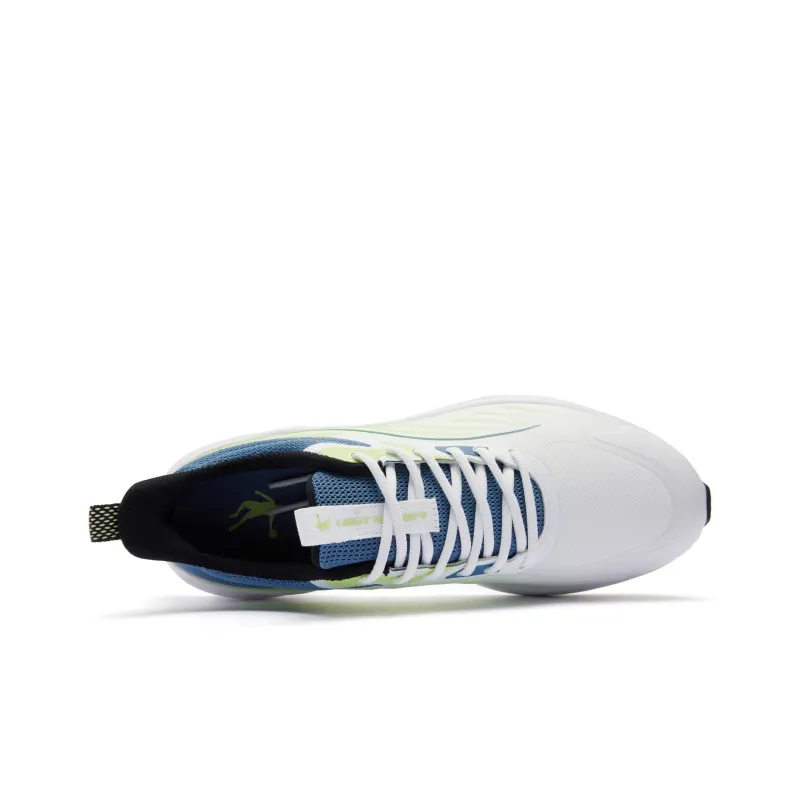 QIAODAN Cushioning Wear Resistant Low Top Running Shoes Men's White Green-4