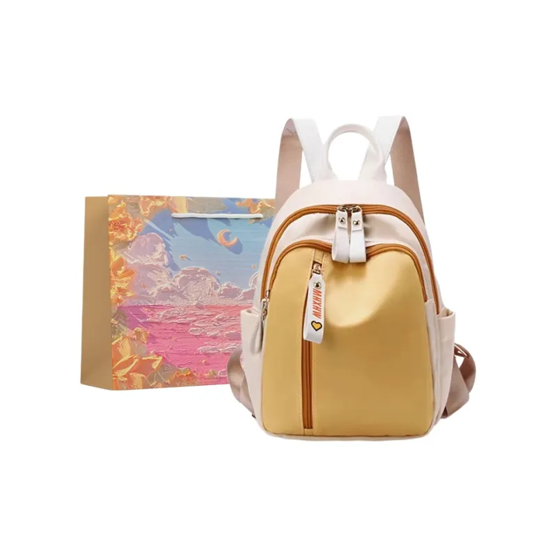 BRINCH Oxford Backpack Regular Women's Yellow Large Size/Yellow Small Size-1