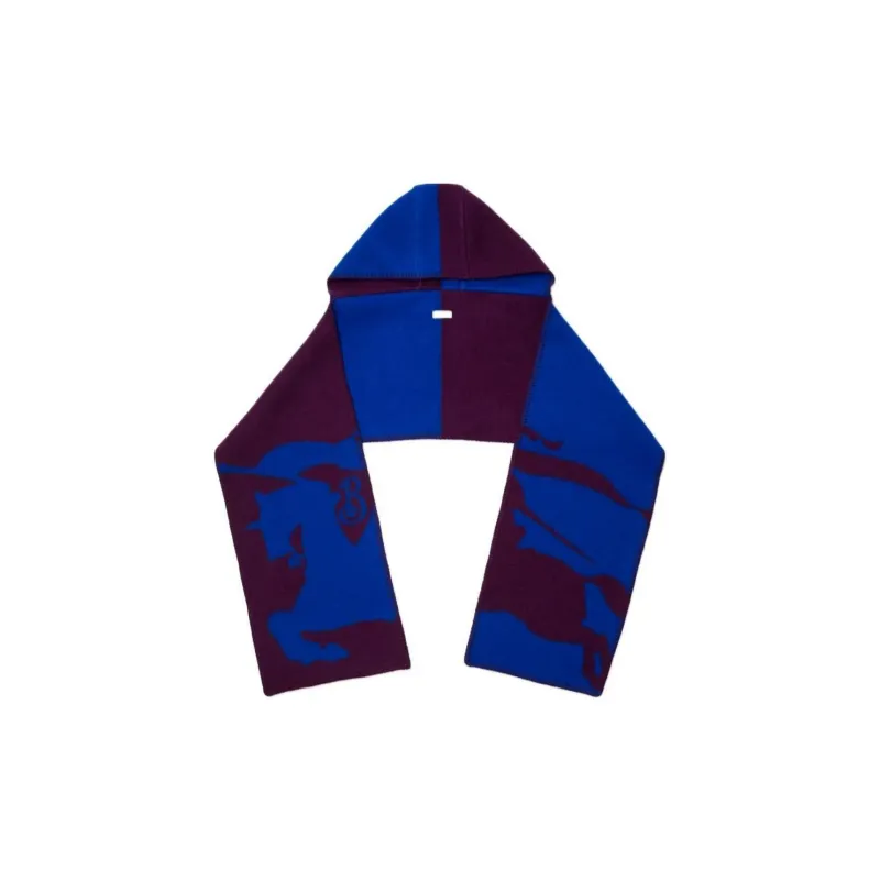 Burberry EKD print Wool Hood Scarf-0