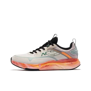 QIAODAN Shock Absorbers With Slip Resistant And Abrasion Resistant Properties Low Top Running Shoes Men's Beige Orange