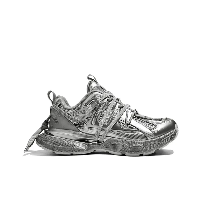 V TOXSEIE Low Top Chunky Sneakers Unisex Gunmetal-1