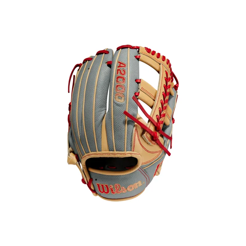 Wilson Baseball Gloves Hitting Gloves Top Grain Cow Leather Unisex Yellow Blue-0