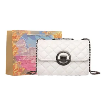 BRINCH PU Shoulder Bag Small Size Women's Black/White