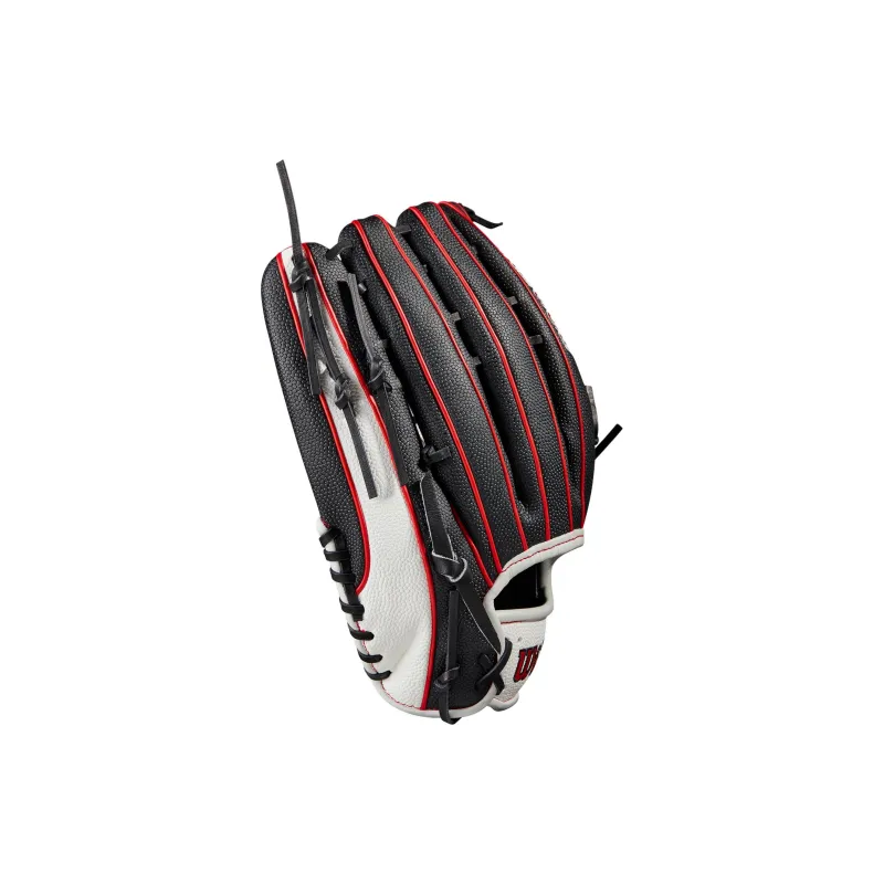 Wilson Baseball Gloves Hitting Gloves Top Grain Cow Leather Unisex Black Red-3