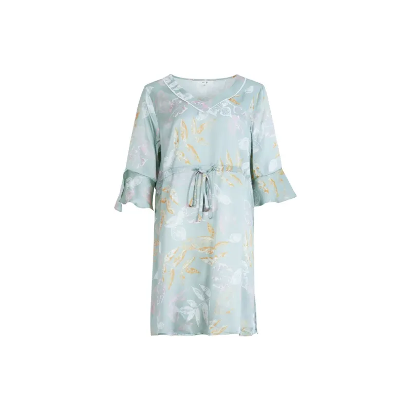 Silk Boundary Nightgown Women's Light Blue-0
