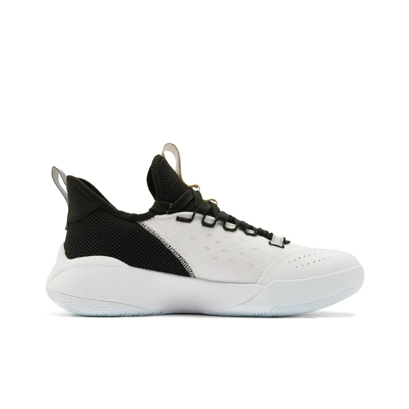 QIAODAN Cushioning Anti Slip And Wear Resistant Low Top Basketball Shoes Men's Black White-1