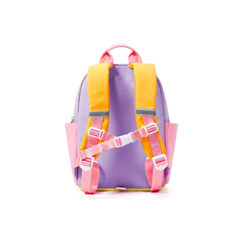 WONHOX Fabric Backpack Regular Women's Purple Yellow Orange Pink Multicolor-4