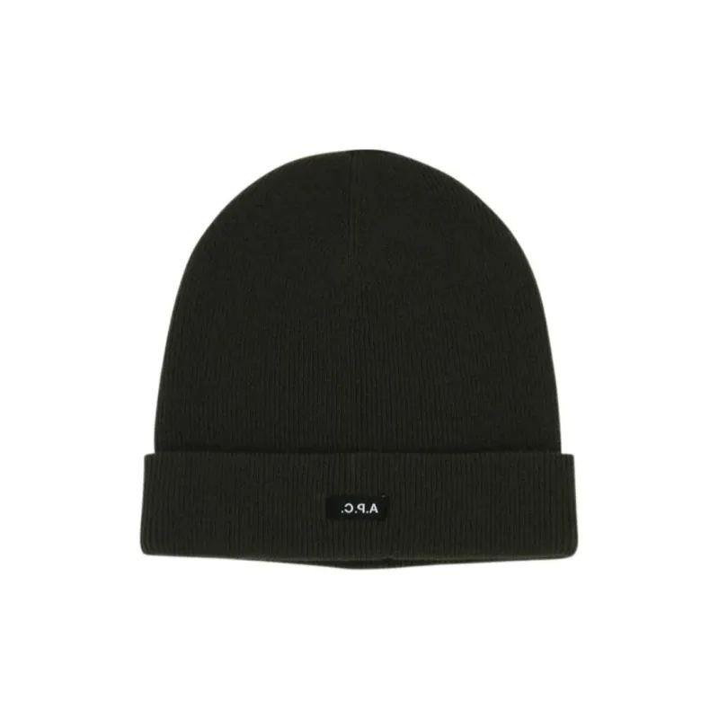A.P.C Logo Patch Ribbed Beanie-1