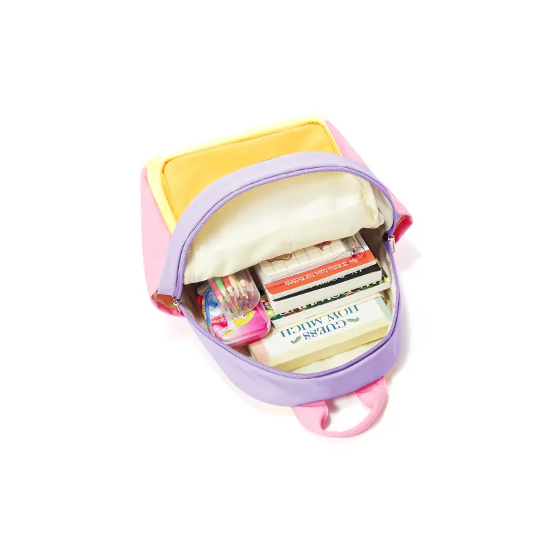 WONHOX Fabric Backpack Regular Women's Purple Yellow Orange Pink Multicolor-5