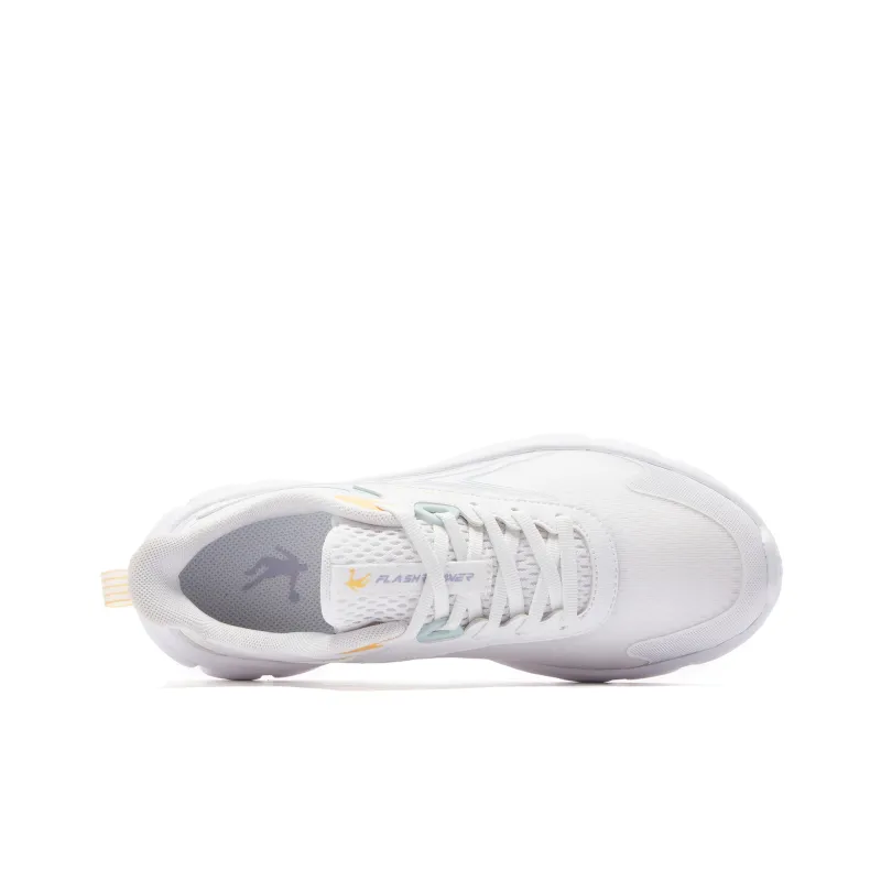QIAODAN Anti Slip And Wear Resistant Breathable Low Top Running Shoes Women's White Cyan Purple-3