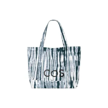 COS TABATA SHIBORI Collaboration Cotton Tote Bag Shopping Bag Handbag Shoulder Bag Regular Unisex 1Blue & White
